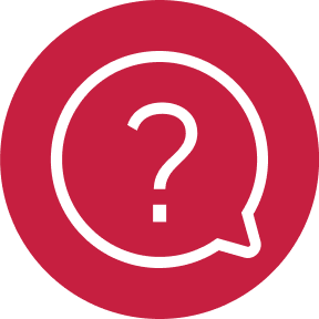 Icon of question mark inside word balloon
